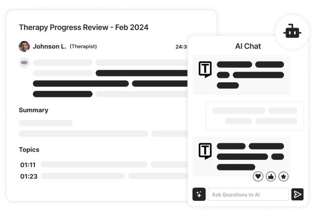 Un utilisateur interagissant avec des transcriptions générées par AI, ce qui permet une modification facile ou une interaction supplémentaire avec le texte enregistré.