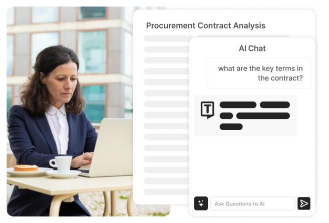AI che esamina contratti e altri documenti, identificando le clausole chiave e i potenziali problemi.